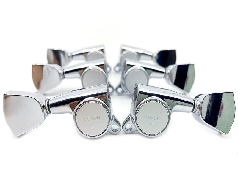 Gotoh Modern Keystone-Style Chrome Tuners (3 per side) - Image 1